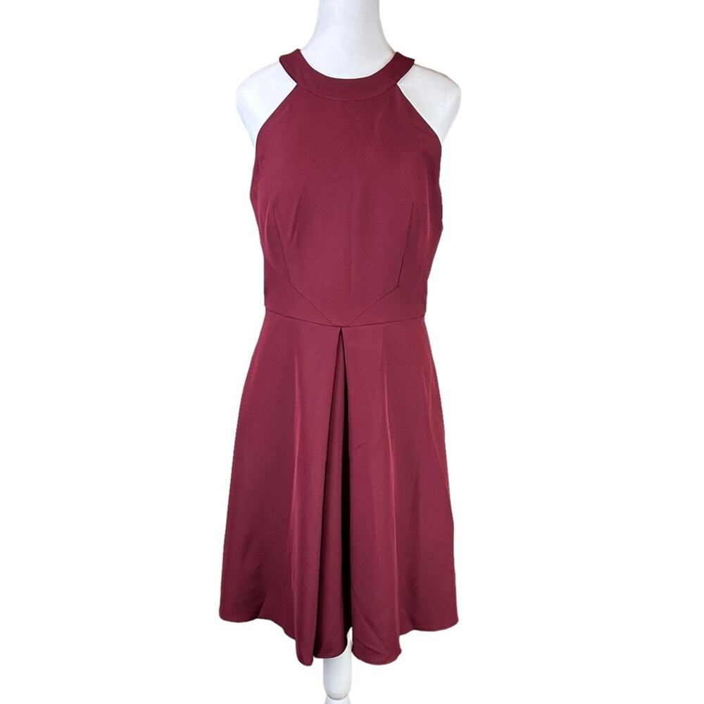 JJ's House A Line Scoop Neck Cocktail Dress Burgundy Size 10 NWT